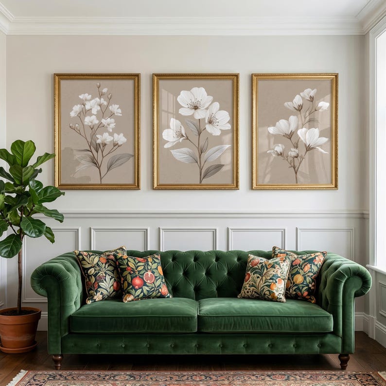 Neutral Botanical Wall Art Set of 3