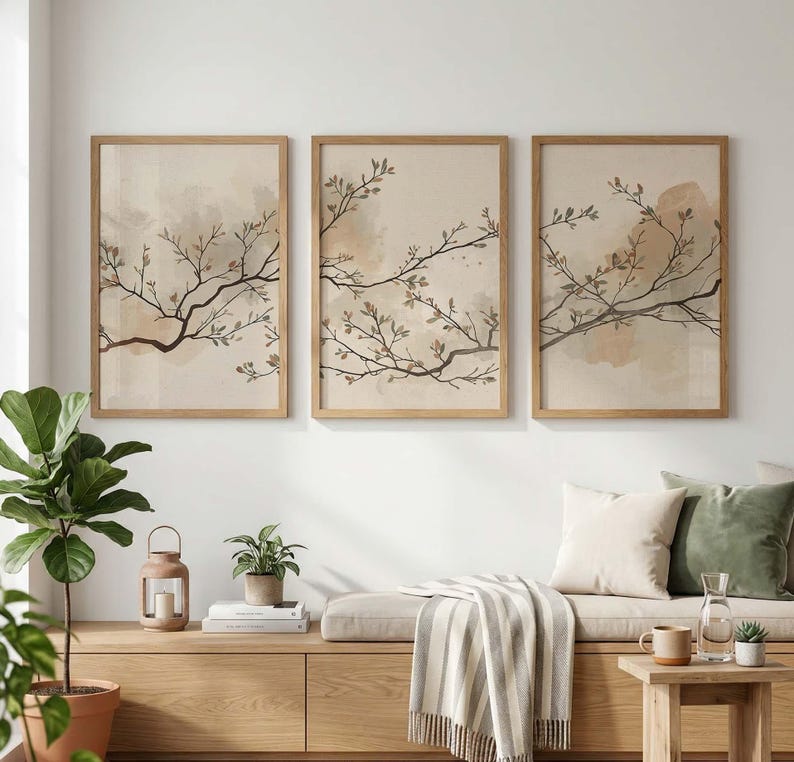 Neutral Botanical Wall Art Set of 3