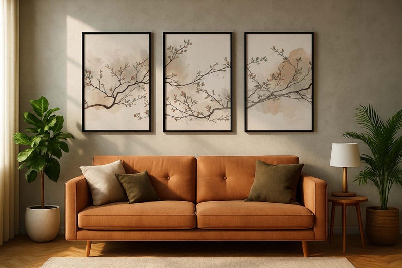 Neutral Botanical Wall Art Set of 3