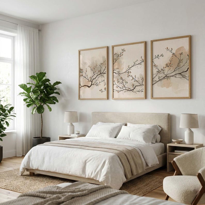 Neutral Botanical Wall Art Set of 3