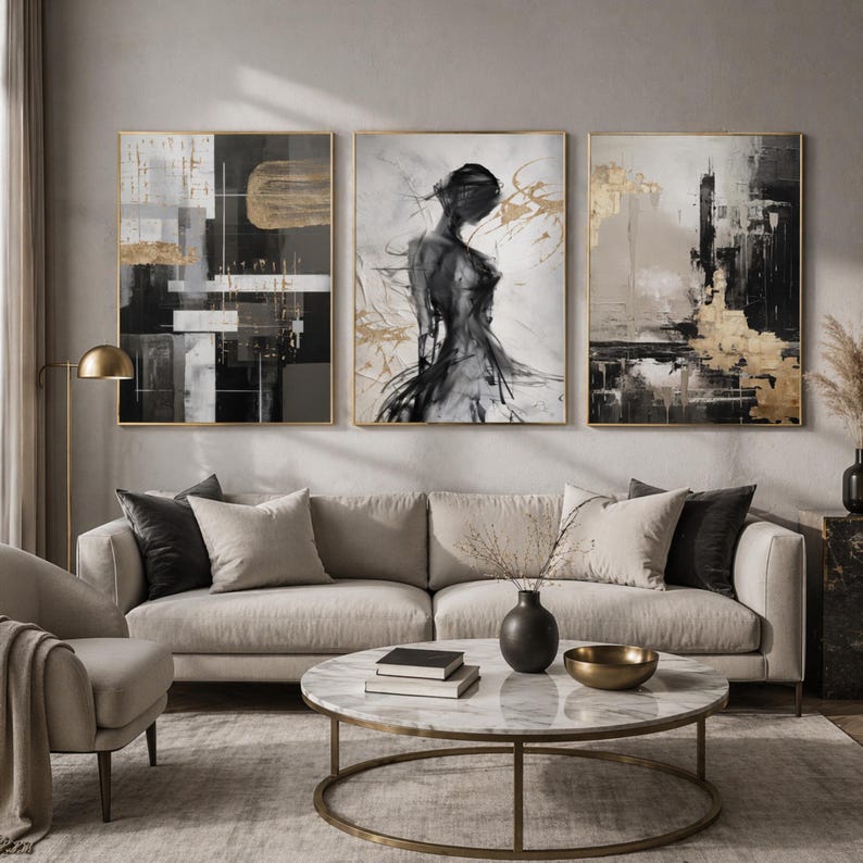 Set of 3 Abstract Figure Prints