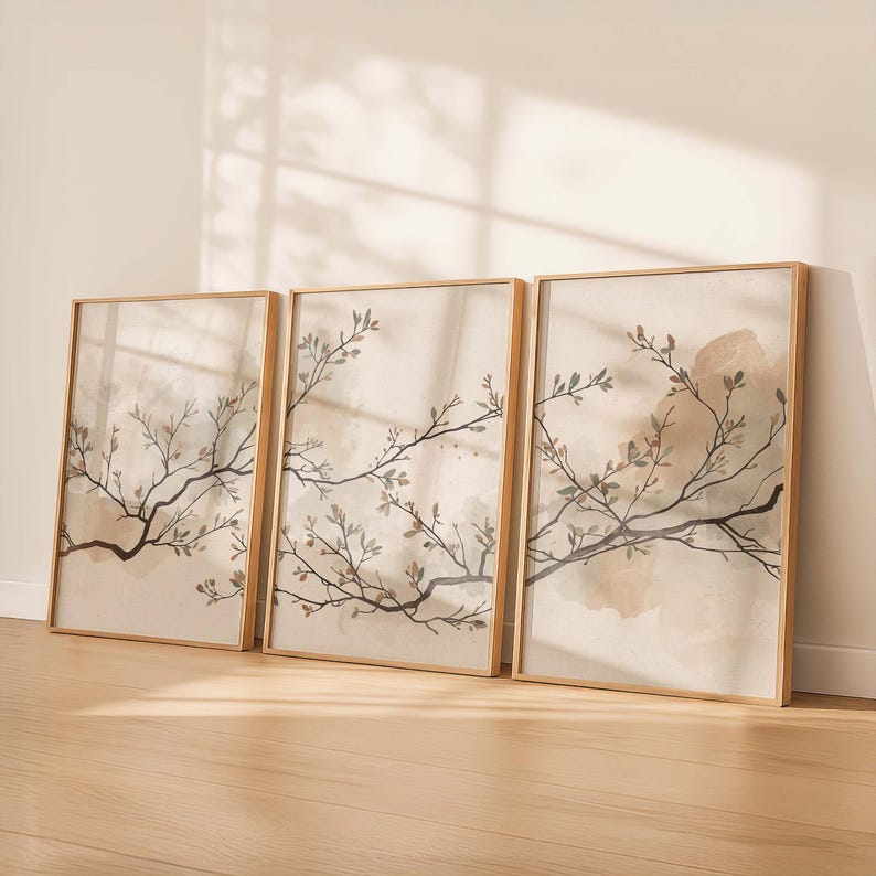 Neutral Botanical Wall Art Set of 3