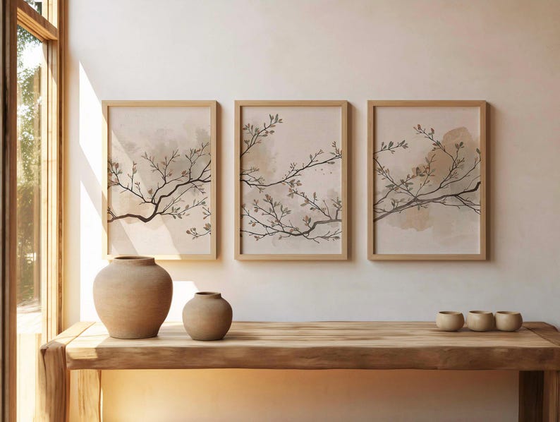 Neutral Botanical Wall Art Set of 3