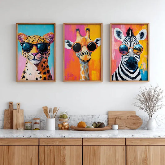 Colorful Safari Art - Set of 3