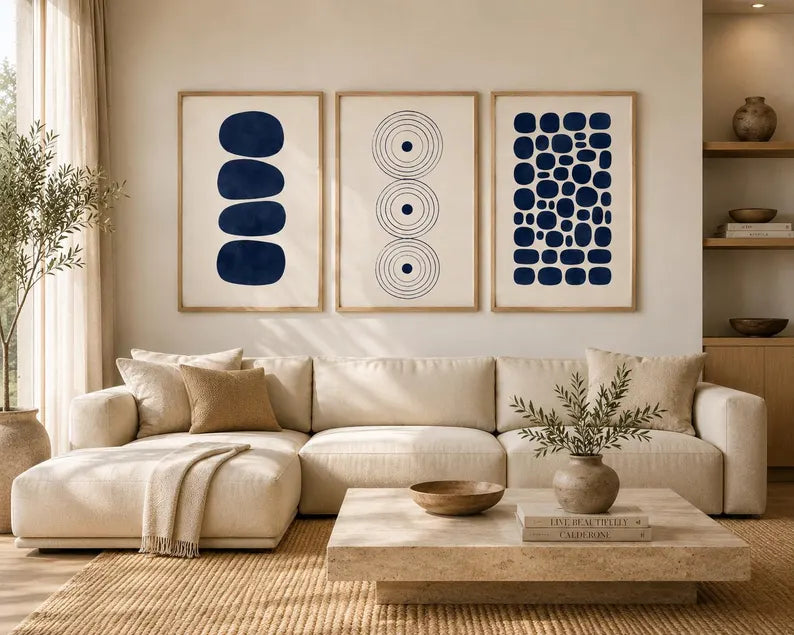 Japandi Blue Decor - Set of 3