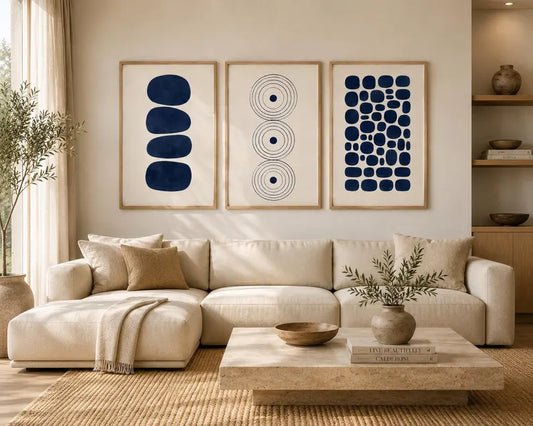 Japandi Blue Decor - Set of 3