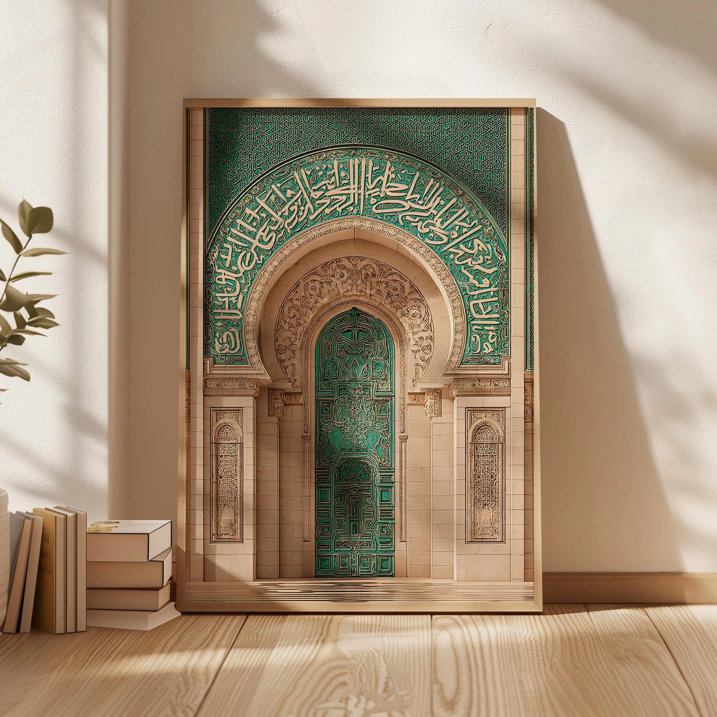 Emerald Mosque Door Wall Art - Islamic Frame