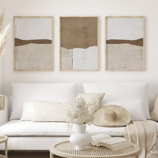 Brown Beige Wall Art - Set of 3