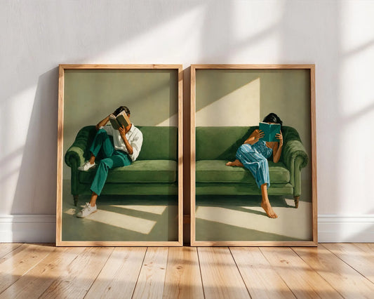 Reading Woman Wall Art - Set of 2
