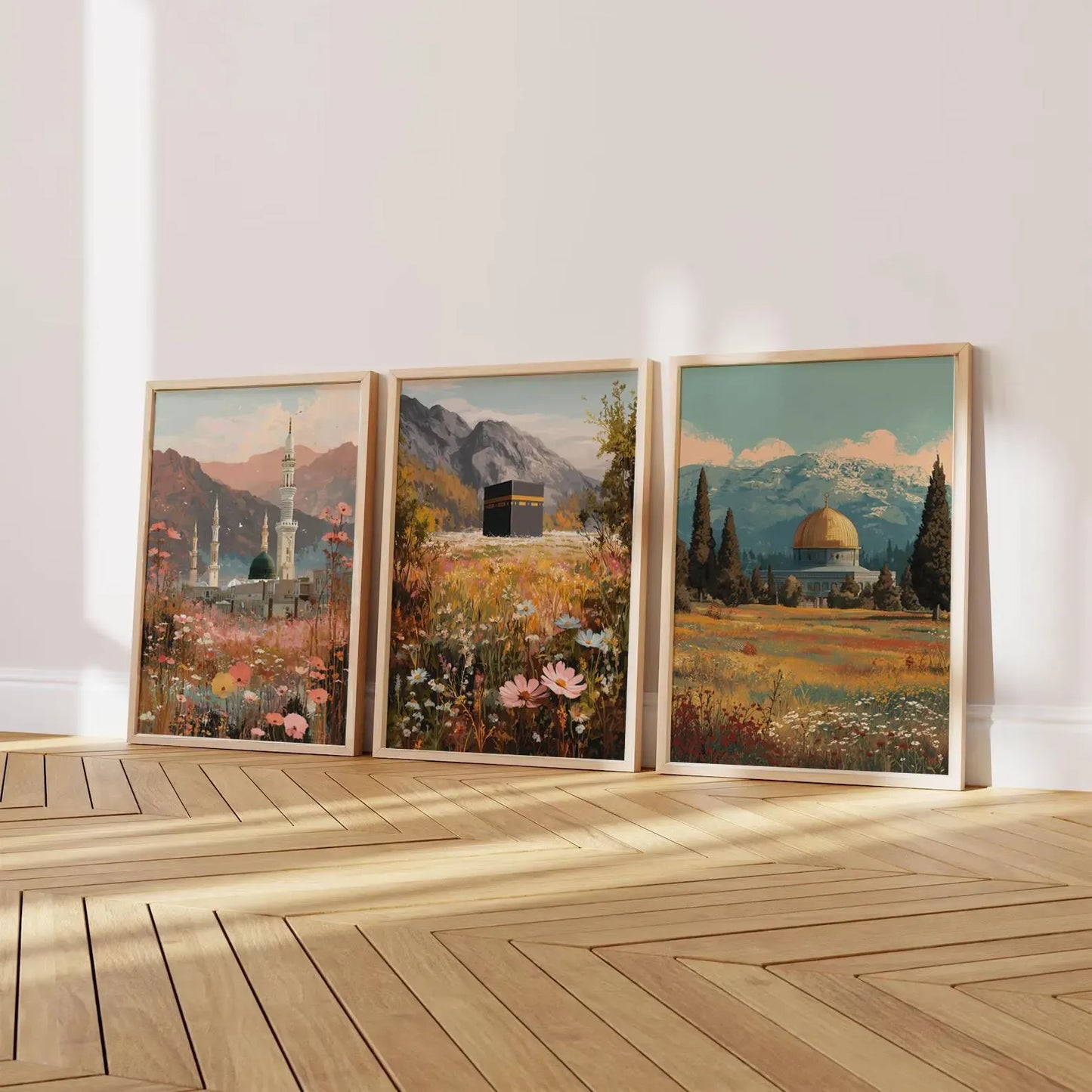 Kaaba, Madinah, Al-Aqsa - Set of 3