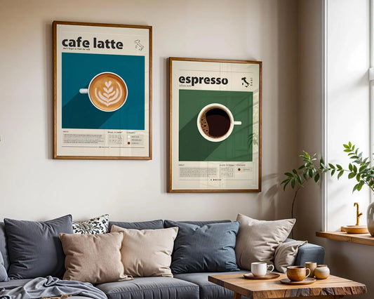 Cafe Latte and Espresso - Set of 2