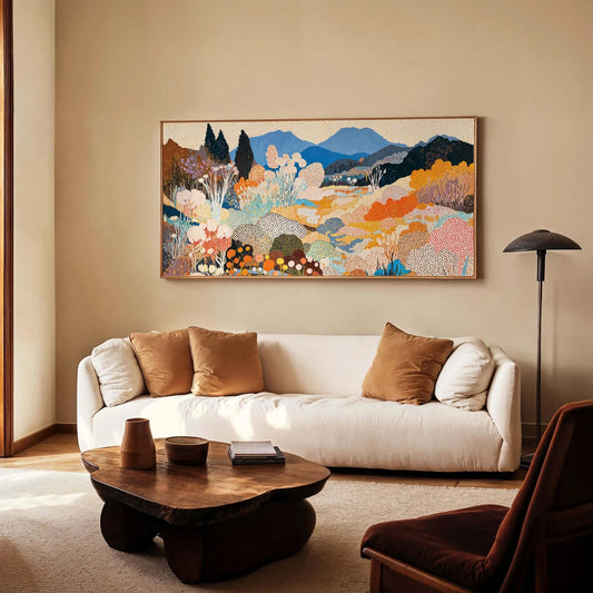Panoramic Abstract Landscape Canvas - Canvas Frame