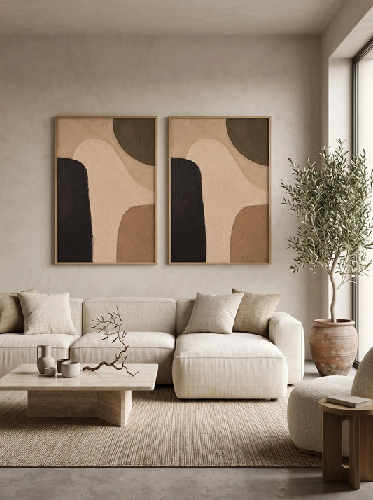 Beige Earth Tone - Set of 2
