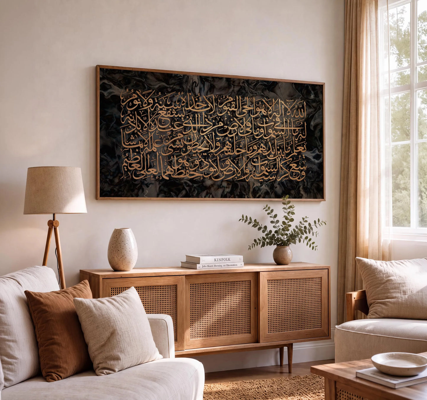 Black Marble & Gold Ayatul Kursi - Islamic Frames