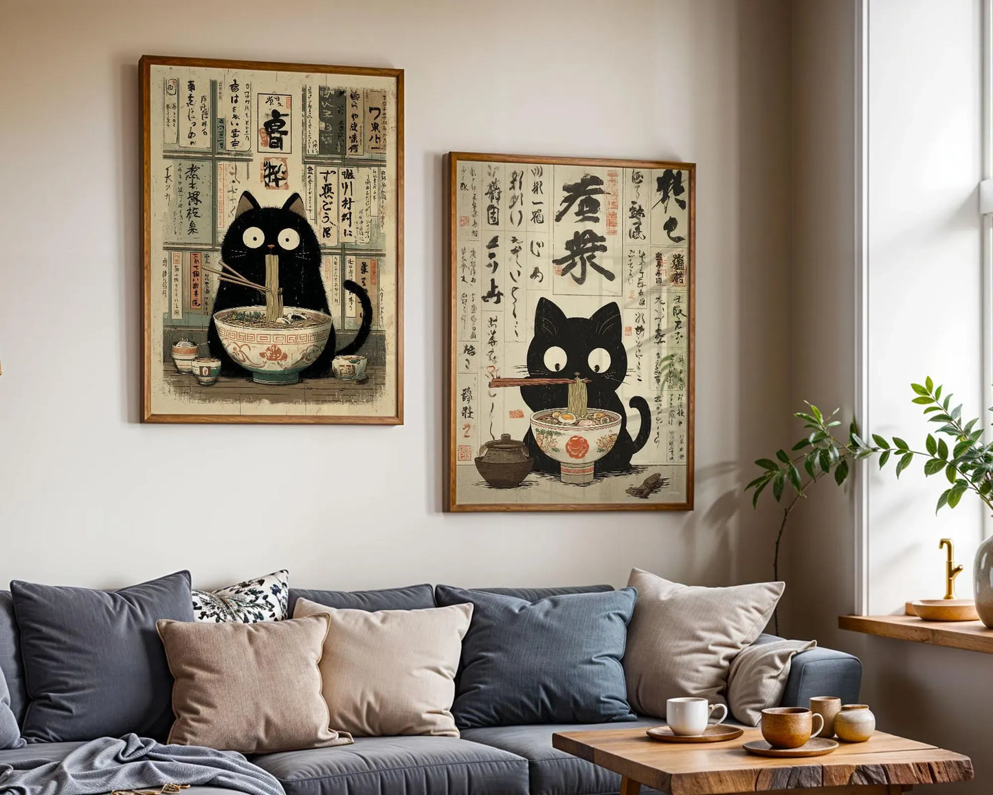 Japanese Cat  - Set of 2