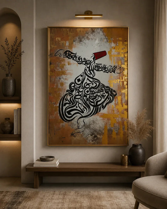 Arabic Calligraphy Dervish Gold - Canvas Frame