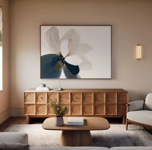 Neutral Flower Canvas Wall Art - Canvas Frame