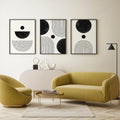 Black and White Geometric - Set of 3