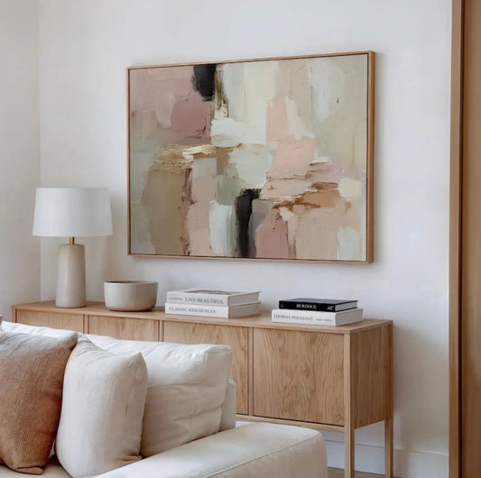 Modern Minimalist Pink Gold - Canvas Frame