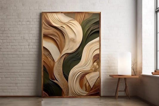 Organic Earth Tone Abstract - Canvas Frame