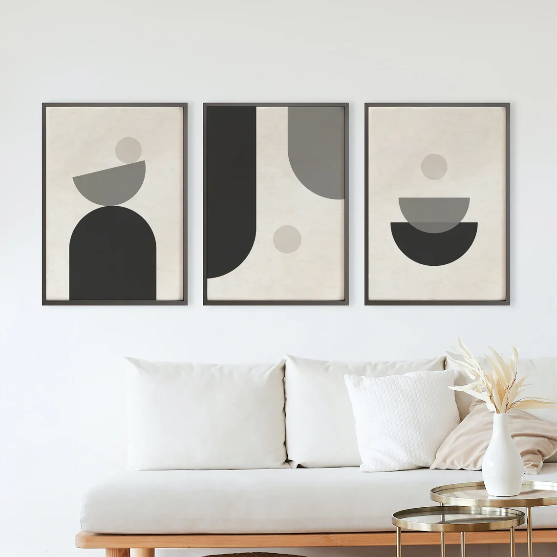 Mid Century Modern Wall Art - Set of 3
