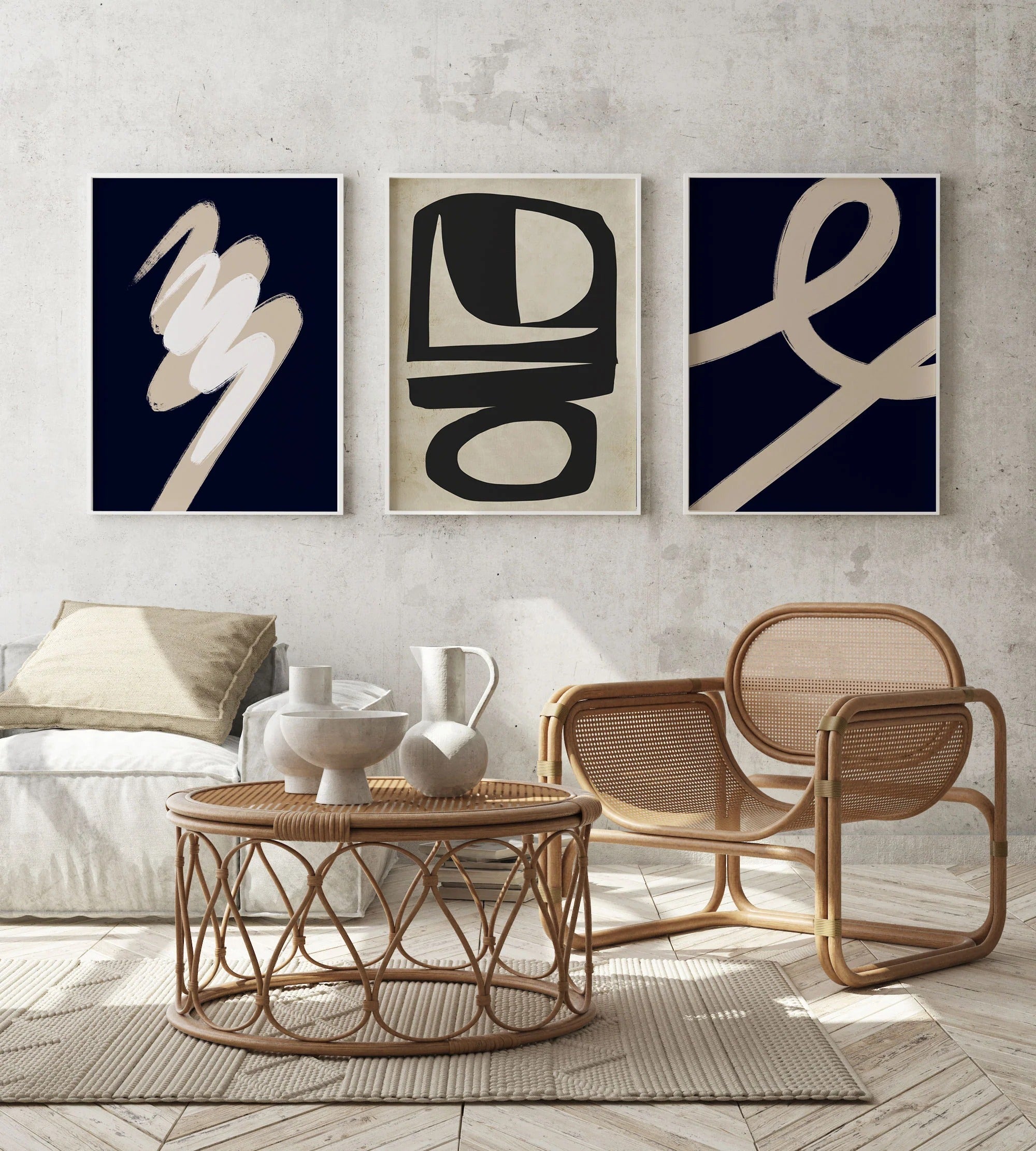 Scandi Abstract Wall Art - Set of 3