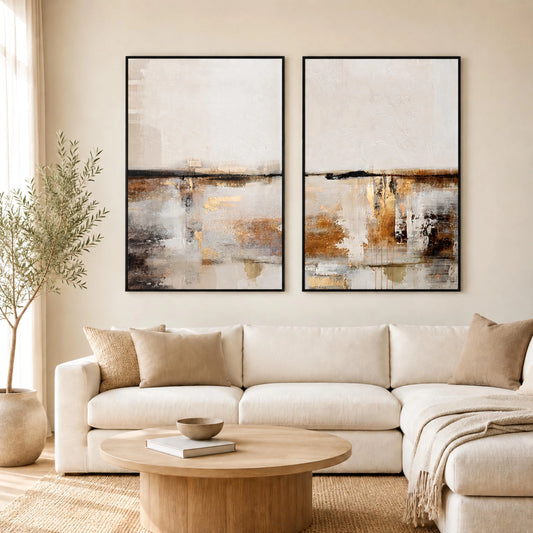 Neutral Beige Brown Decor - Set of 2