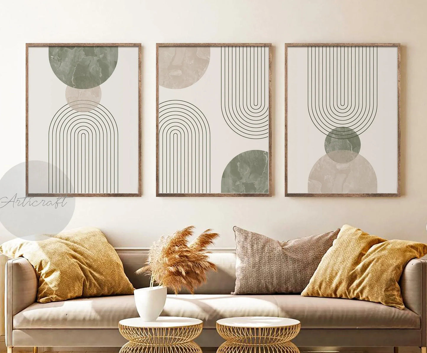 Modern Geometric Art - Set of 3