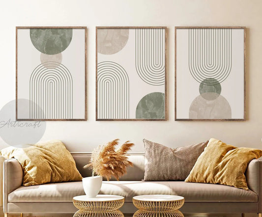 Modern Geometric Art - Set of 3