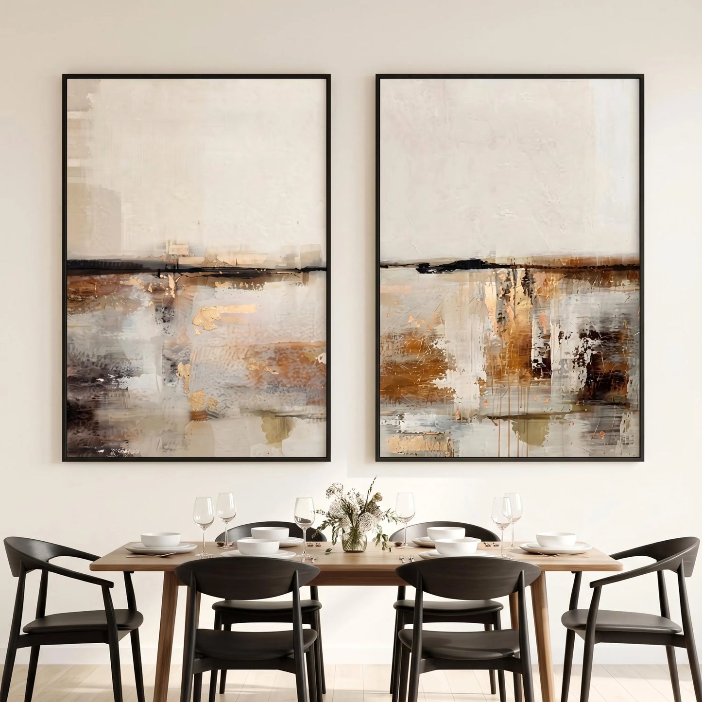 Neutral Beige Brown Decor - Set of 2