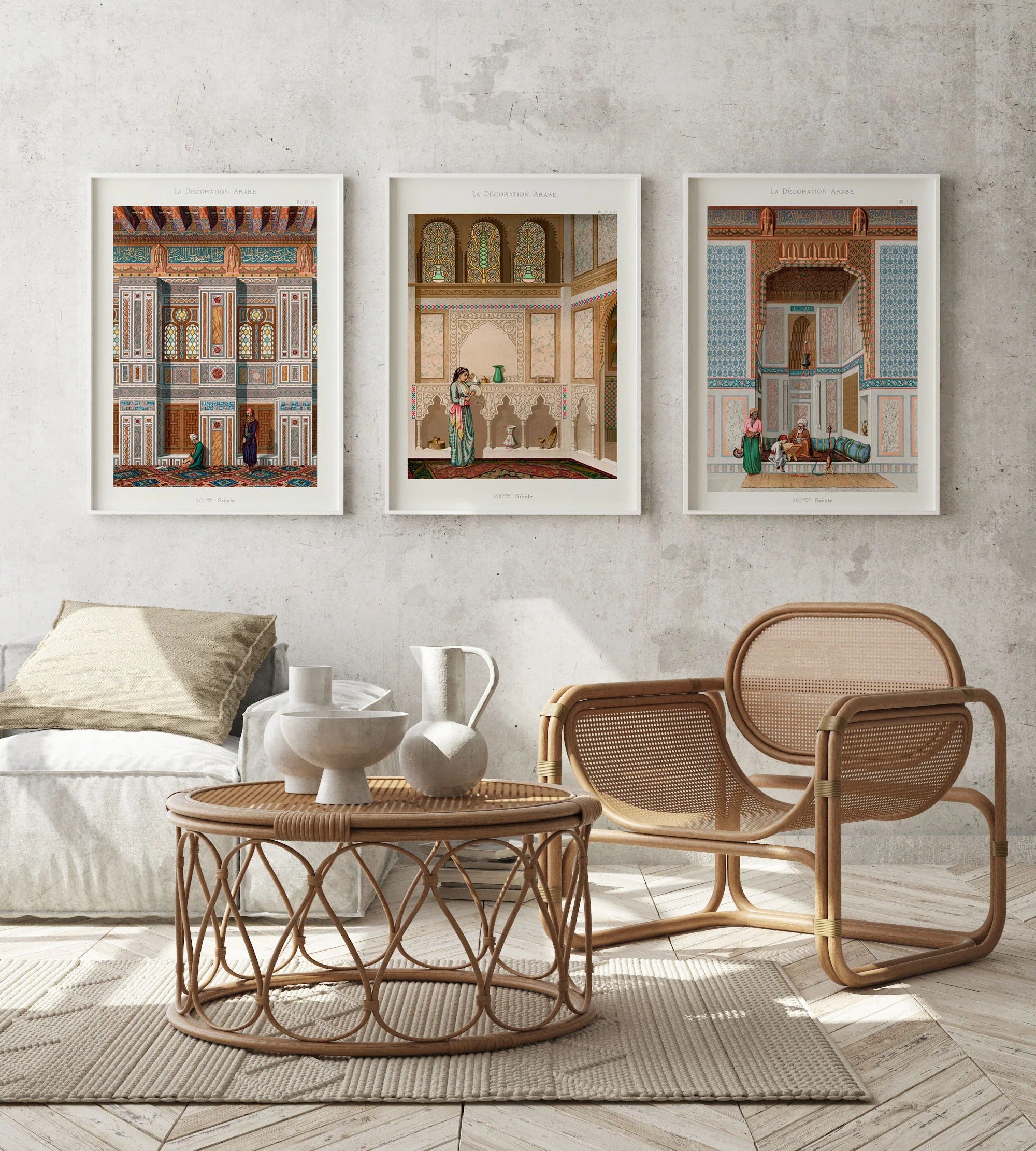 Vintage Arabesque Wall - Set of 3