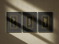 Black & Gold Arabic Calligraphy - Set of 3