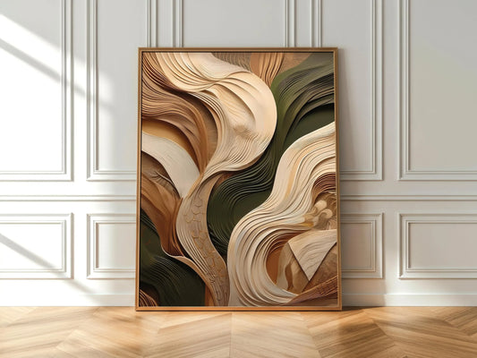 Organic Earth Tone Abstract - Canvas Frame