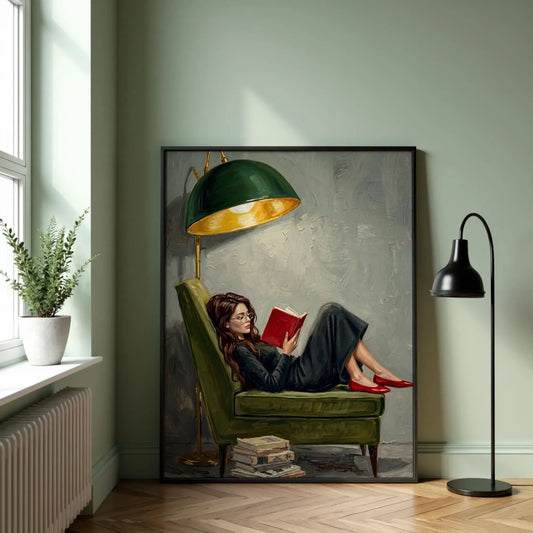 Girl Book Reading - Frame