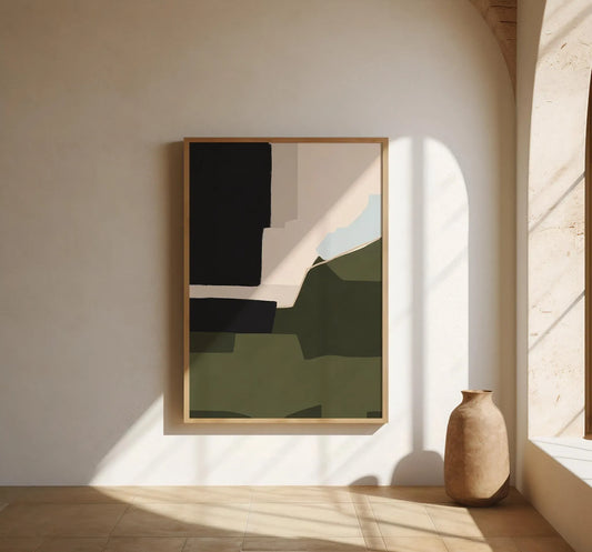 Black and Olive Green - Canvas Frame