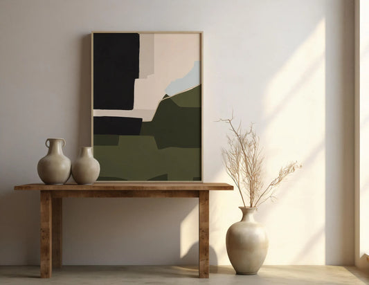 Black and Olive Green - Canvas Frame