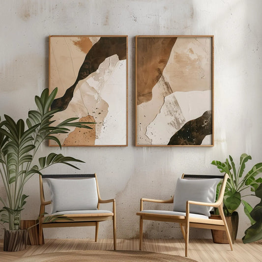 Beige and Brown - Set of 2
