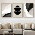 Abstract Black and White Wall Art - Set of 3